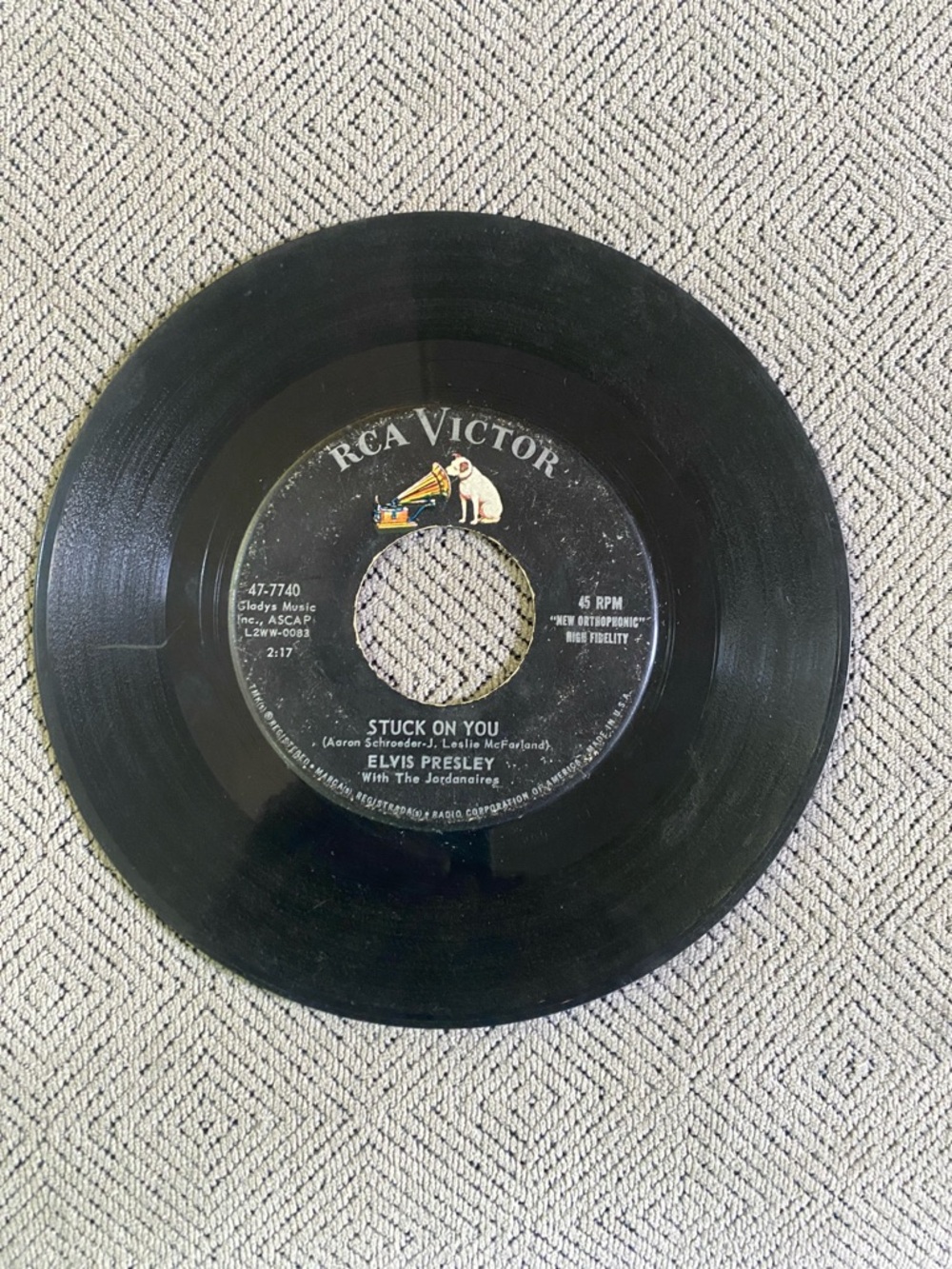 Elvis 45. Stuck on You